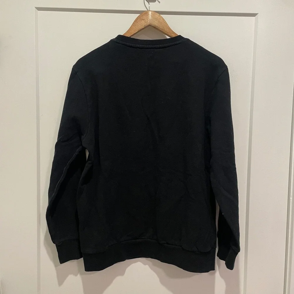 True Religion Men Buddha Logo Sweatshirt Black Gold Graphic Crewneck Size Medium